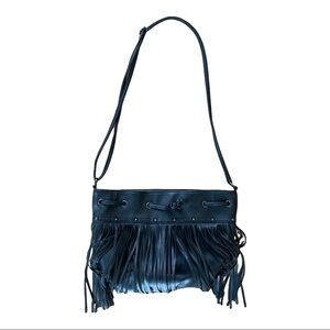 Black Fringed Handbag